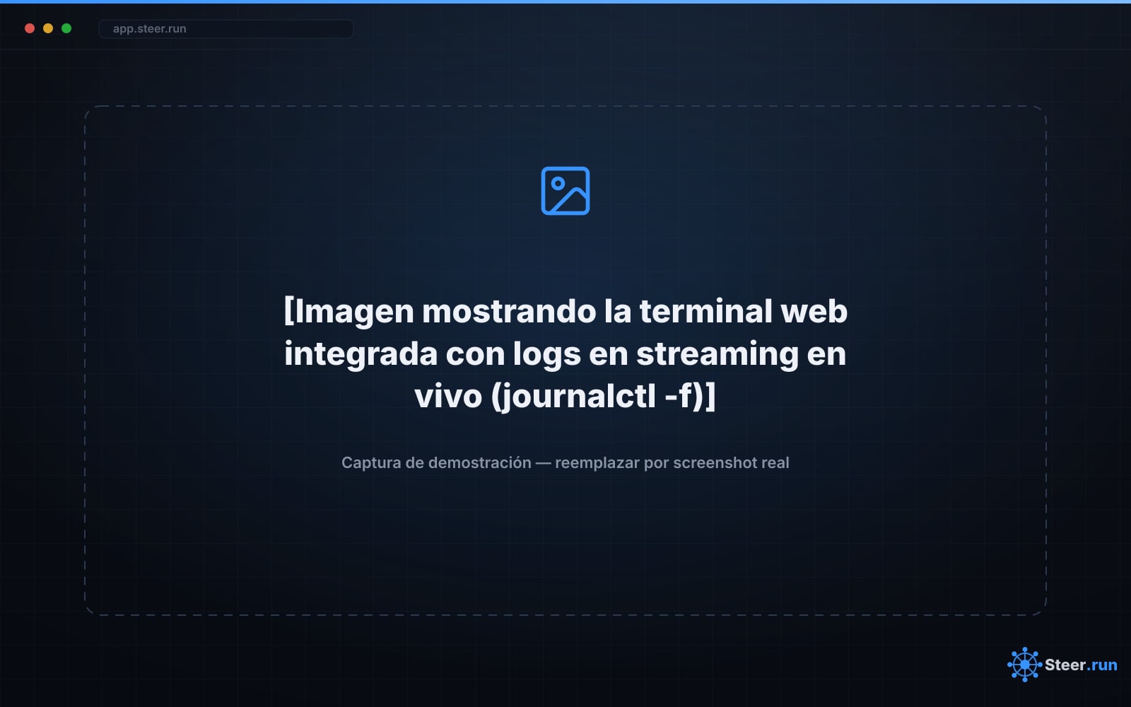 Terminal web con logs en vivo